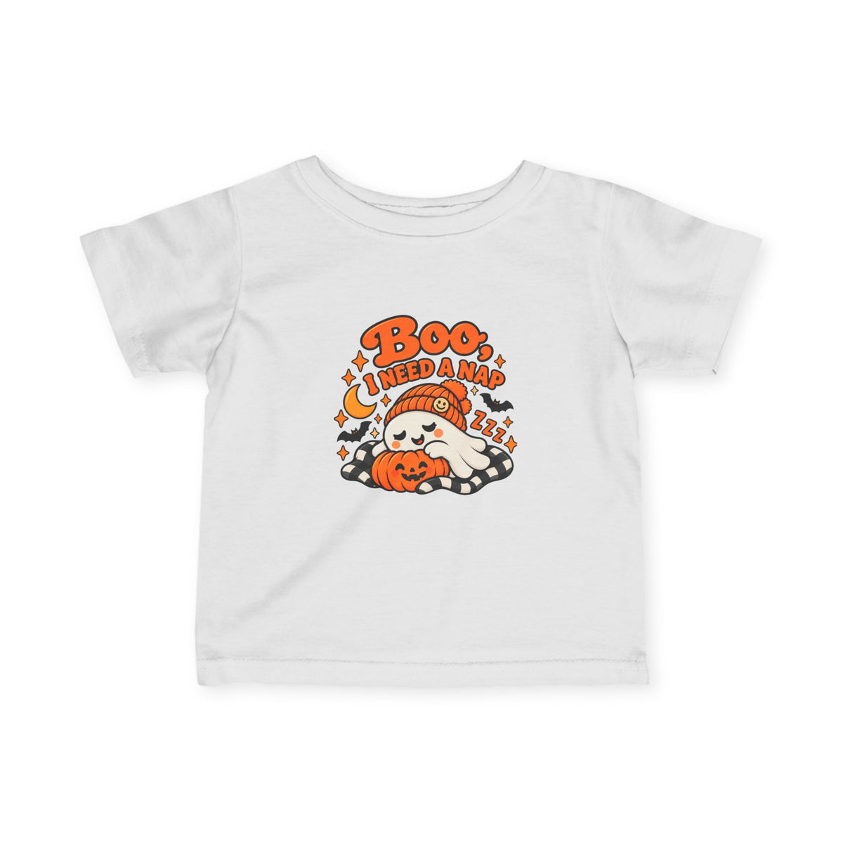 Boo I Need a Nap Infant Tee | Cute Ghost & Pumpkin Halloween Baby Shirt