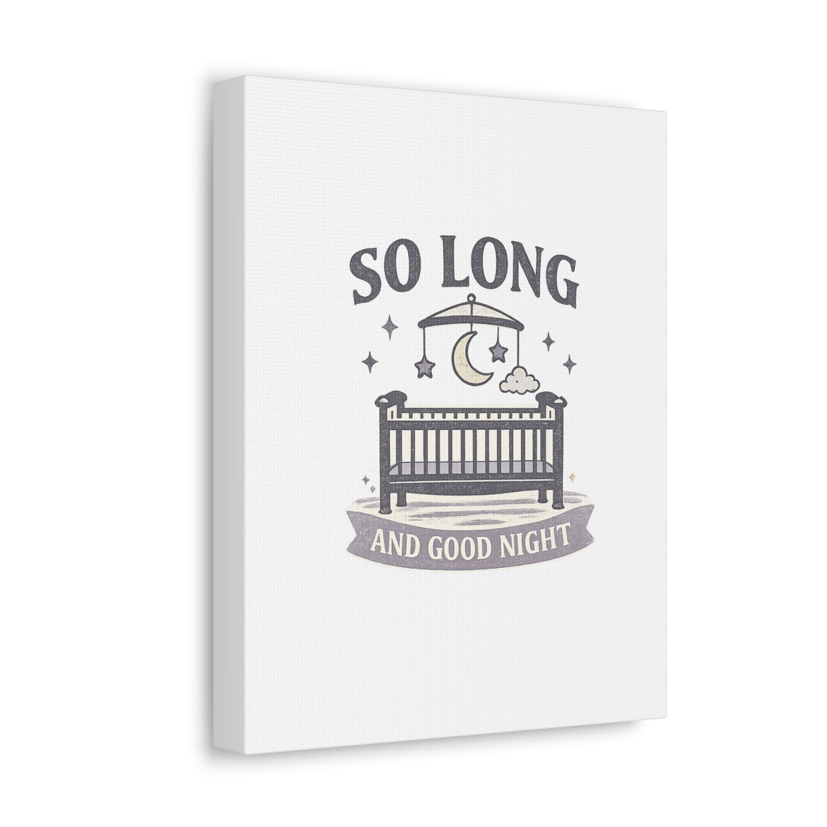 So Long and Good Night Nursery Canvas, Pop Punk Baby Nursery Decor, Cute Crib Wall Art, Millennial Nursery Art, Baby Room Decor