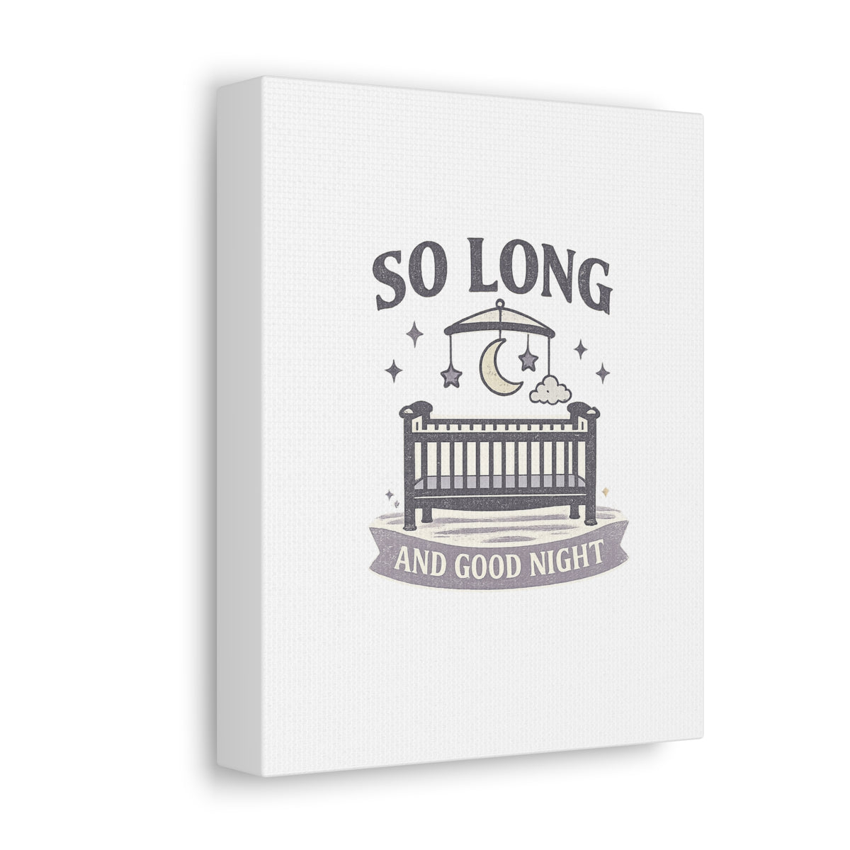 So Long and Good Night Nursery Canvas, Pop Punk Baby Nursery Decor, Cute Crib Wall Art, Millennial Nursery Art, Baby Room Decor