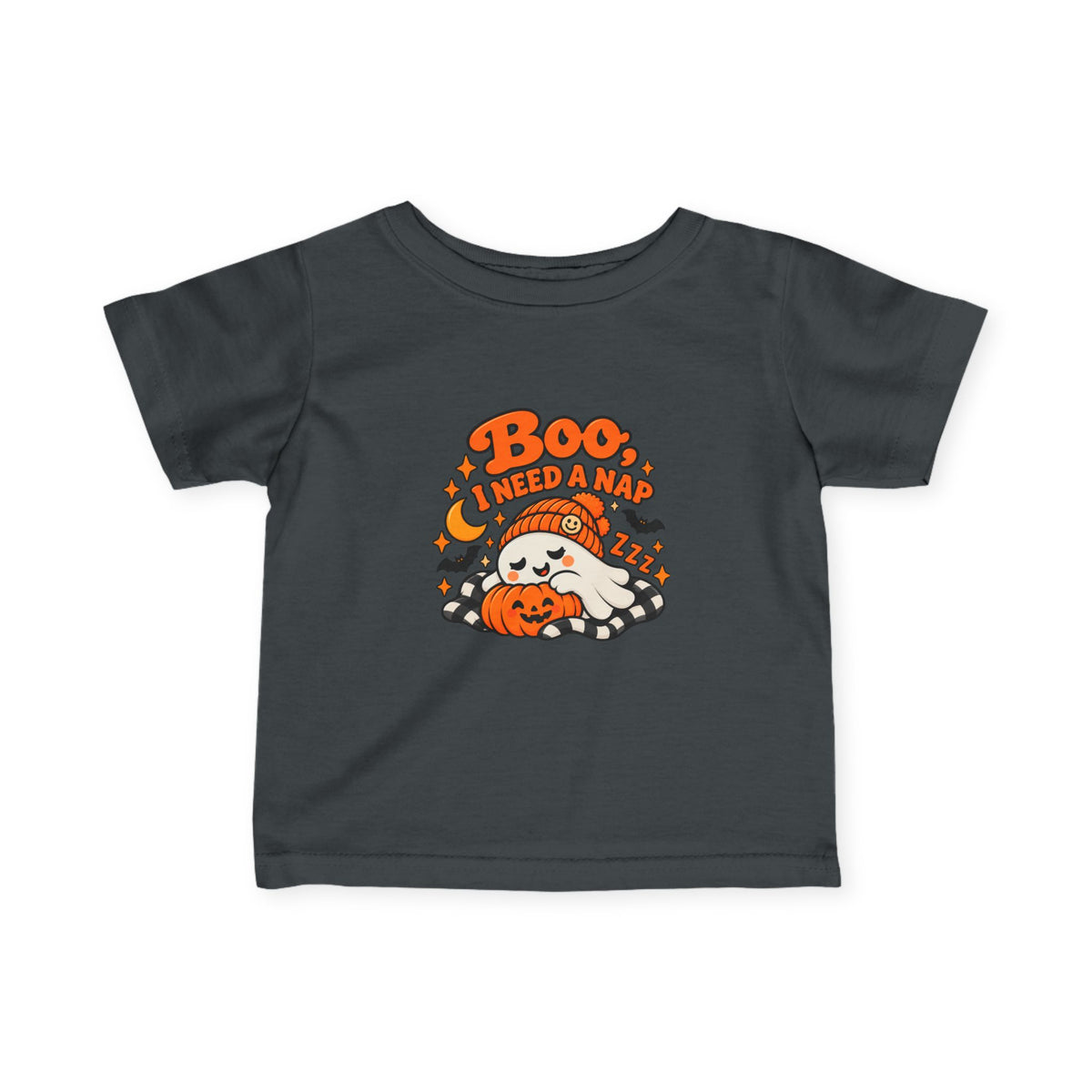 Boo I Need a Nap Infant Tee | Cute Ghost & Pumpkin Halloween Baby Shirt