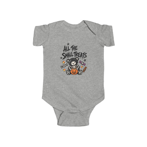 All the Small Treats Baby Onesie, Pop Punk Halloween Baby Outfit, Skeleton Teddy Bear Bodysuit, Emo Baby Gift