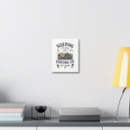 Sleeping All Day Staying Up All Night Nursery Canvas, Pop Punk Baby Nursery Decor, Millennial Nursery Wall Art, Stretched Canvas