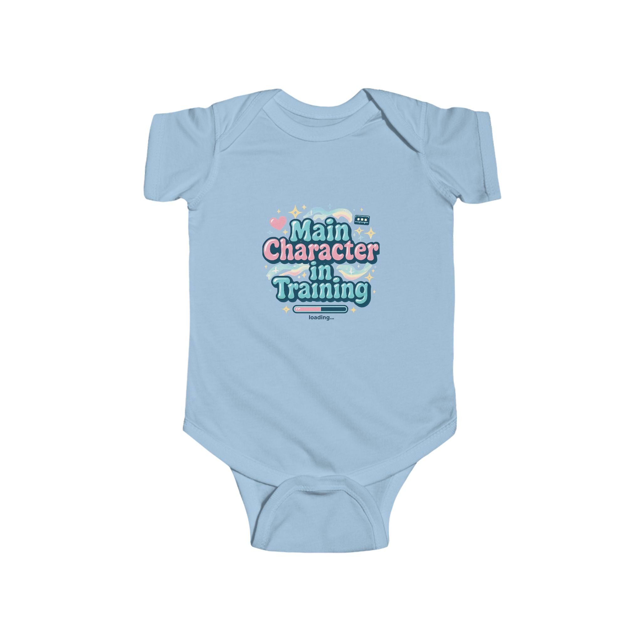 Main Character in Training Baby Onesie | Funny Aesthetic Infant Bodysuit | Millennial & Gen Z Parent Gift