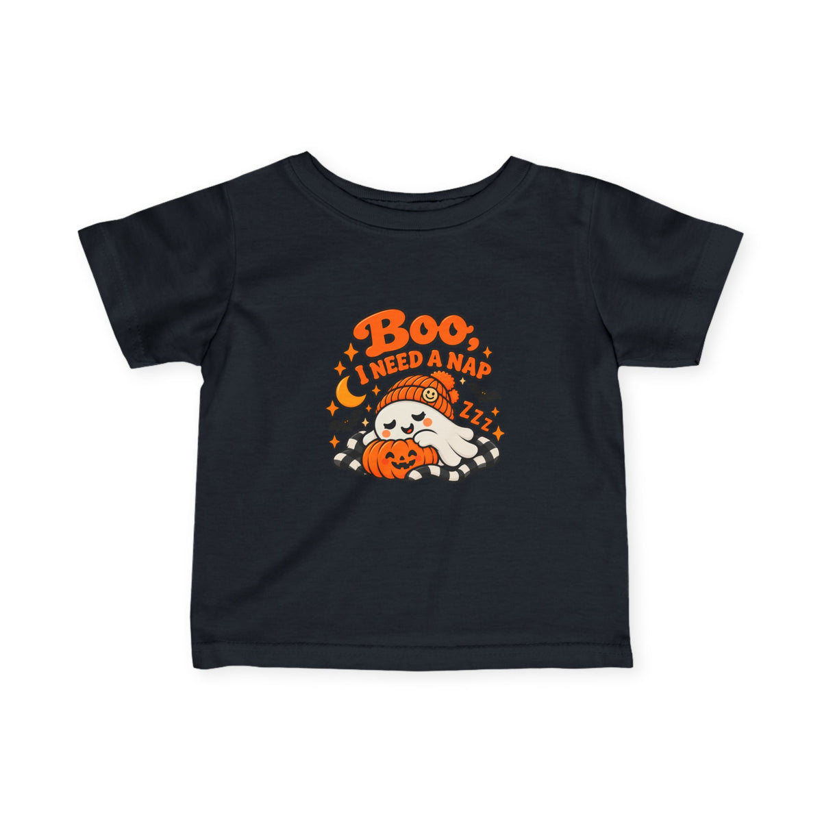 Boo I Need a Nap Infant Tee | Cute Ghost & Pumpkin Halloween Baby Shirt