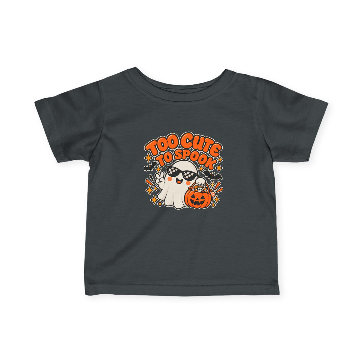 Too Cute to Spook Infant Tee | Retro Ghost Halloween Baby Shirt