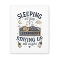 Sleeping All Day Staying Up All Night Nursery Canvas, Pop Punk Baby Nursery Decor, Millennial Nursery Wall Art, Stretched Canvas