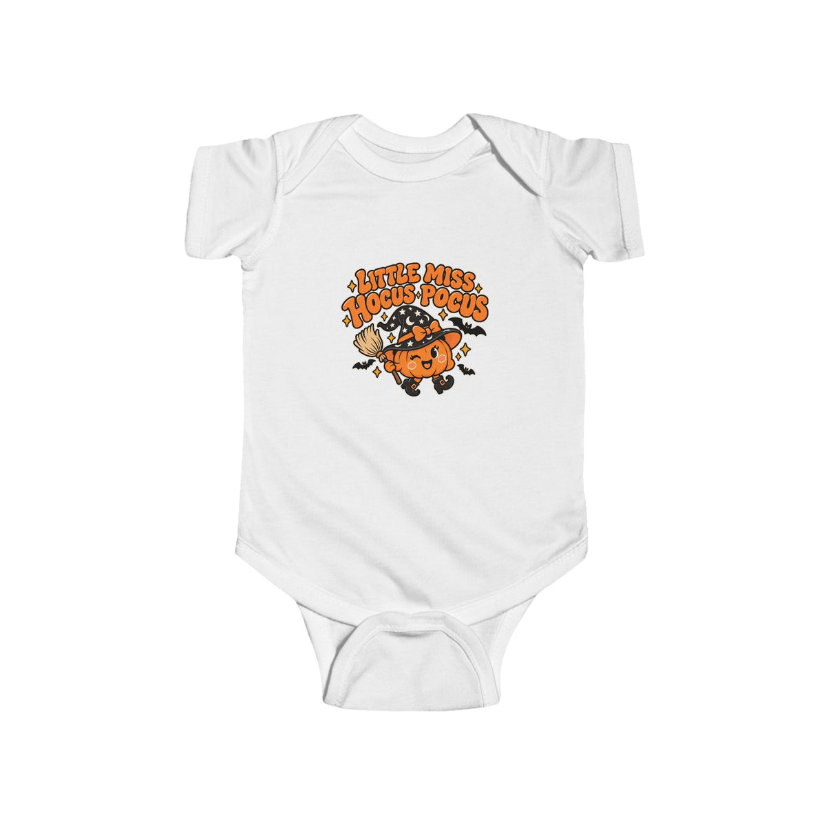 Little Miss Hocus Pocus Bodysuit | Pumpkin Witch Halloween Baby Onesie