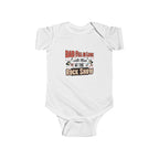 Dad Fell in Love at the Rock Show Baby Onesie | Emo Pop Punk Infant Bodysuit | Millennial Parent Gift