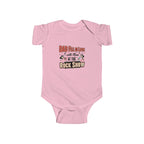 Dad Fell in Love at the Rock Show Baby Onesie | Emo Pop Punk Infant Bodysuit | Millennial Parent Gift
