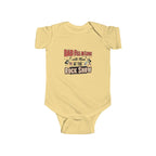 Dad Fell in Love at the Rock Show Baby Onesie | Emo Pop Punk Infant Bodysuit | Millennial Parent Gift