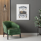 Sleeping All Day Staying Up All Night Nursery Canvas, Pop Punk Baby Nursery Decor, Millennial Nursery Wall Art, Stretched Canvas