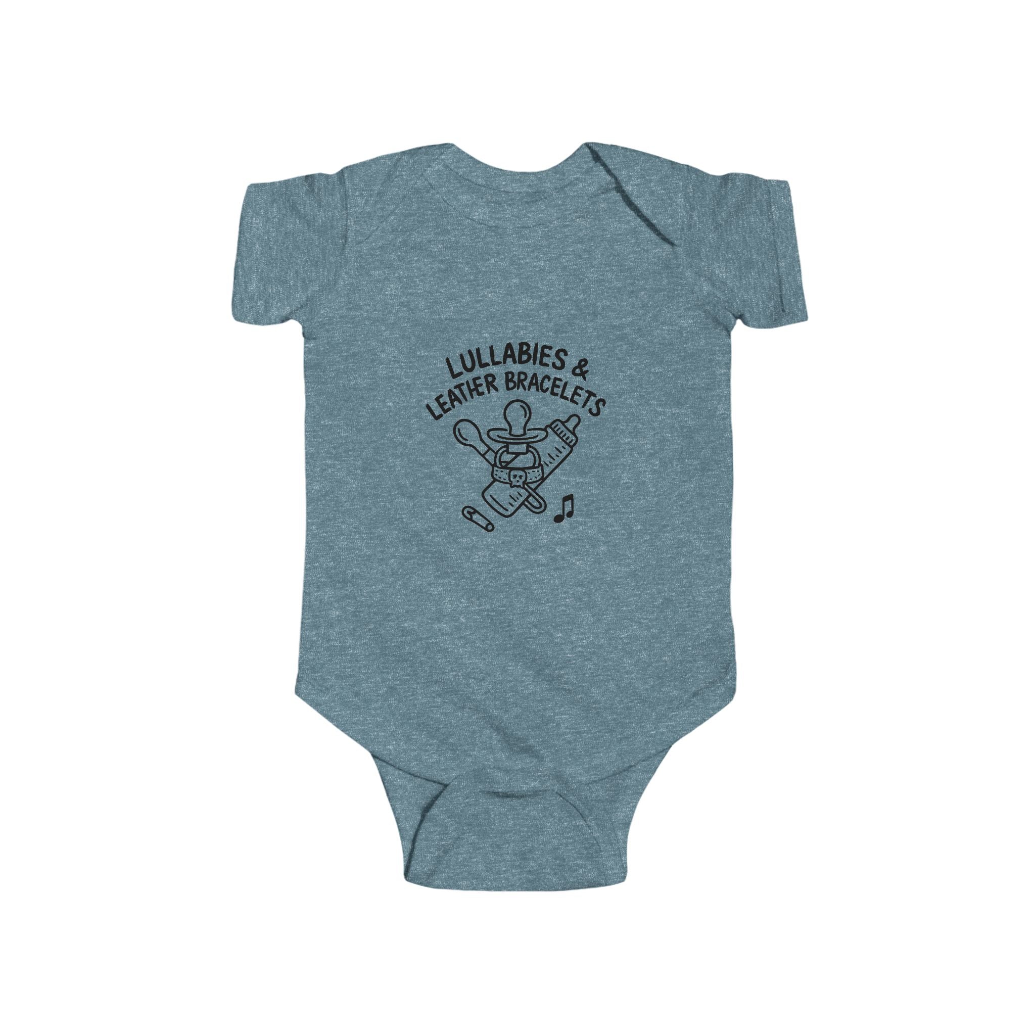 Lullabies and Leather Bracelets Baby Onesie | Emo Nostalgia Infant Bodysuit | Millennial Parent Gift