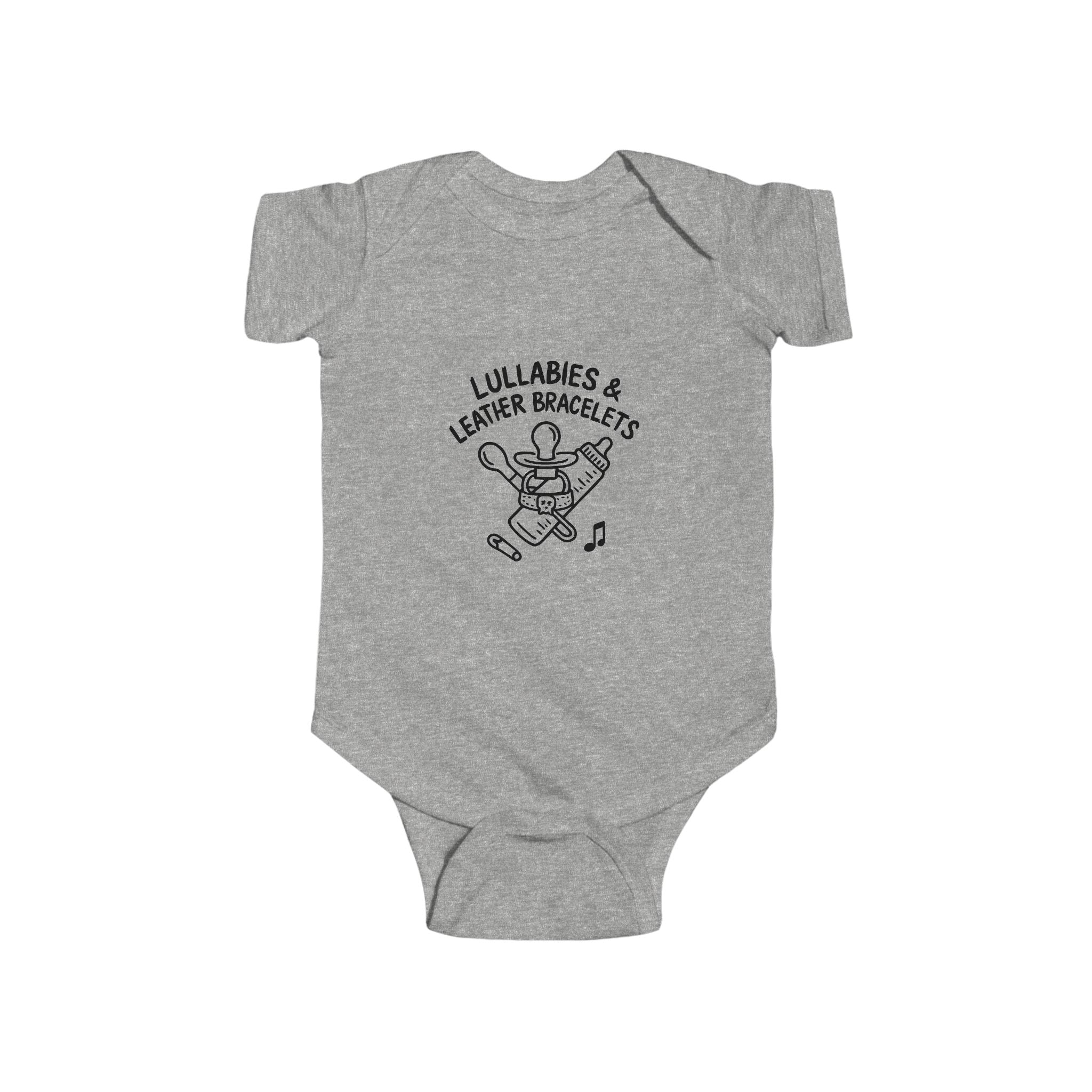 Lullabies and Leather Bracelets Baby Onesie | Emo Nostalgia Infant Bodysuit | Millennial Parent Gift