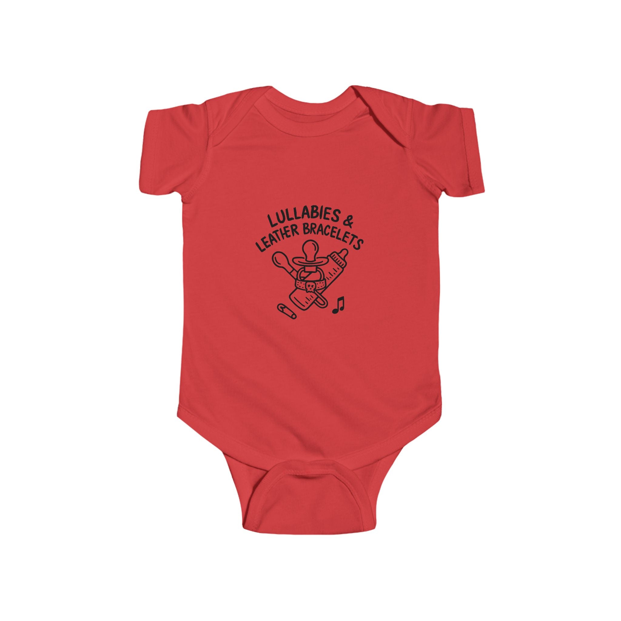 Lullabies and Leather Bracelets Baby Onesie | Emo Nostalgia Infant Bodysuit | Millennial Parent Gift