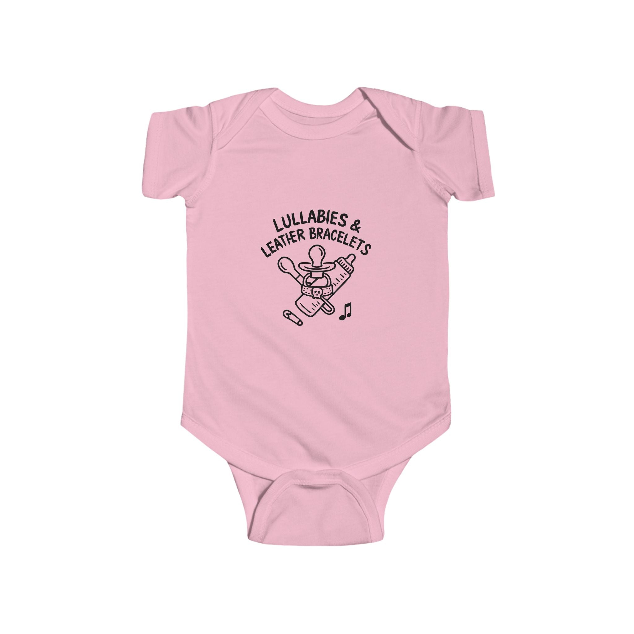 Lullabies and Leather Bracelets Baby Onesie | Emo Nostalgia Infant Bodysuit | Millennial Parent Gift