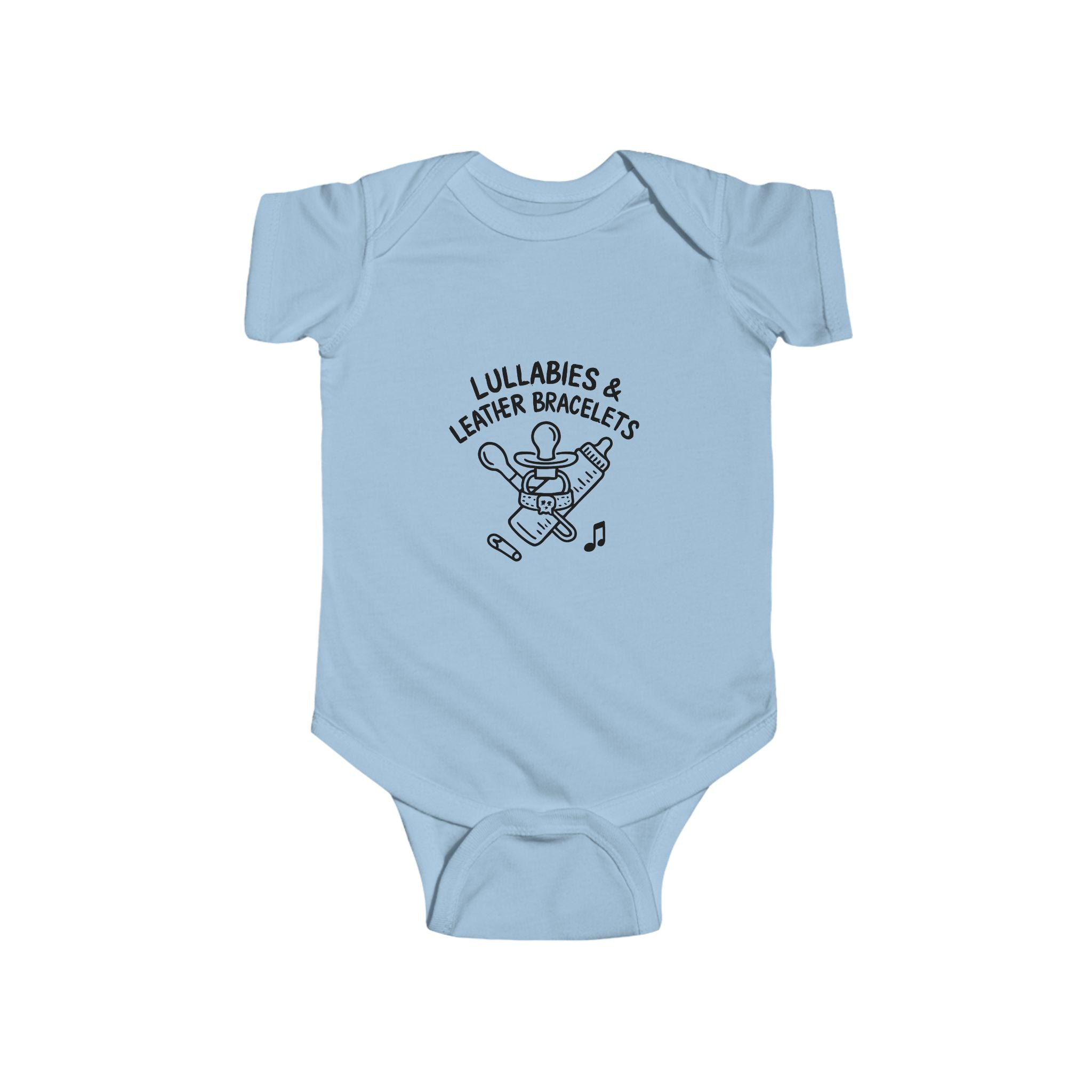 Lullabies and Leather Bracelets Baby Onesie | Emo Nostalgia Infant Bodysuit | Millennial Parent Gift