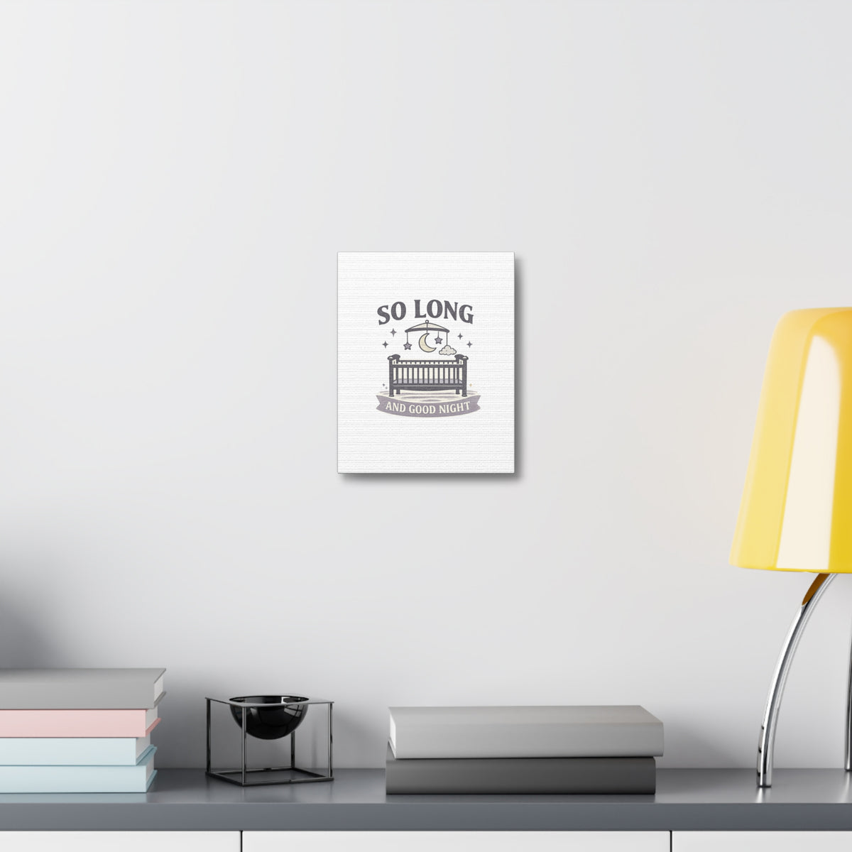 So Long and Good Night Nursery Canvas, Pop Punk Baby Nursery Decor, Cute Crib Wall Art, Millennial Nursery Art, Baby Room Decor