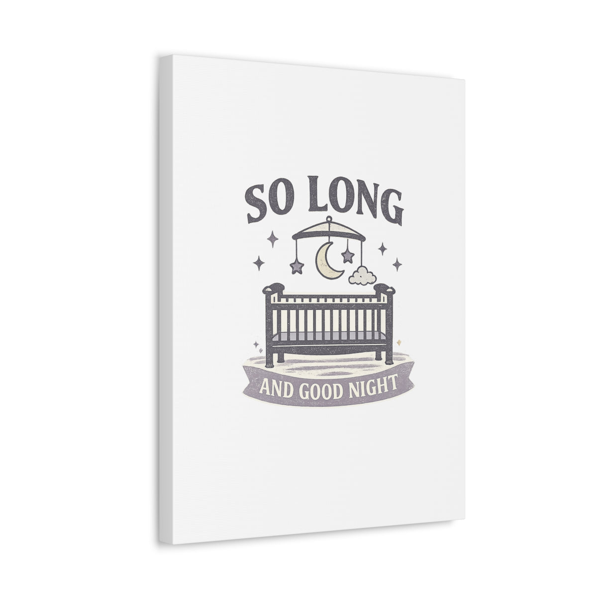 So Long and Good Night Nursery Canvas, Pop Punk Baby Nursery Decor, Cute Crib Wall Art, Millennial Nursery Art, Baby Room Decor