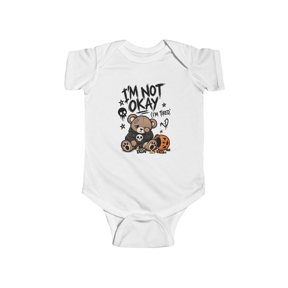 Im Not Okay Im Tired Baby Onesie, Emo Baby Bodysuit, Funny Halloween Baby Outfit, Pop Punk Baby Gift