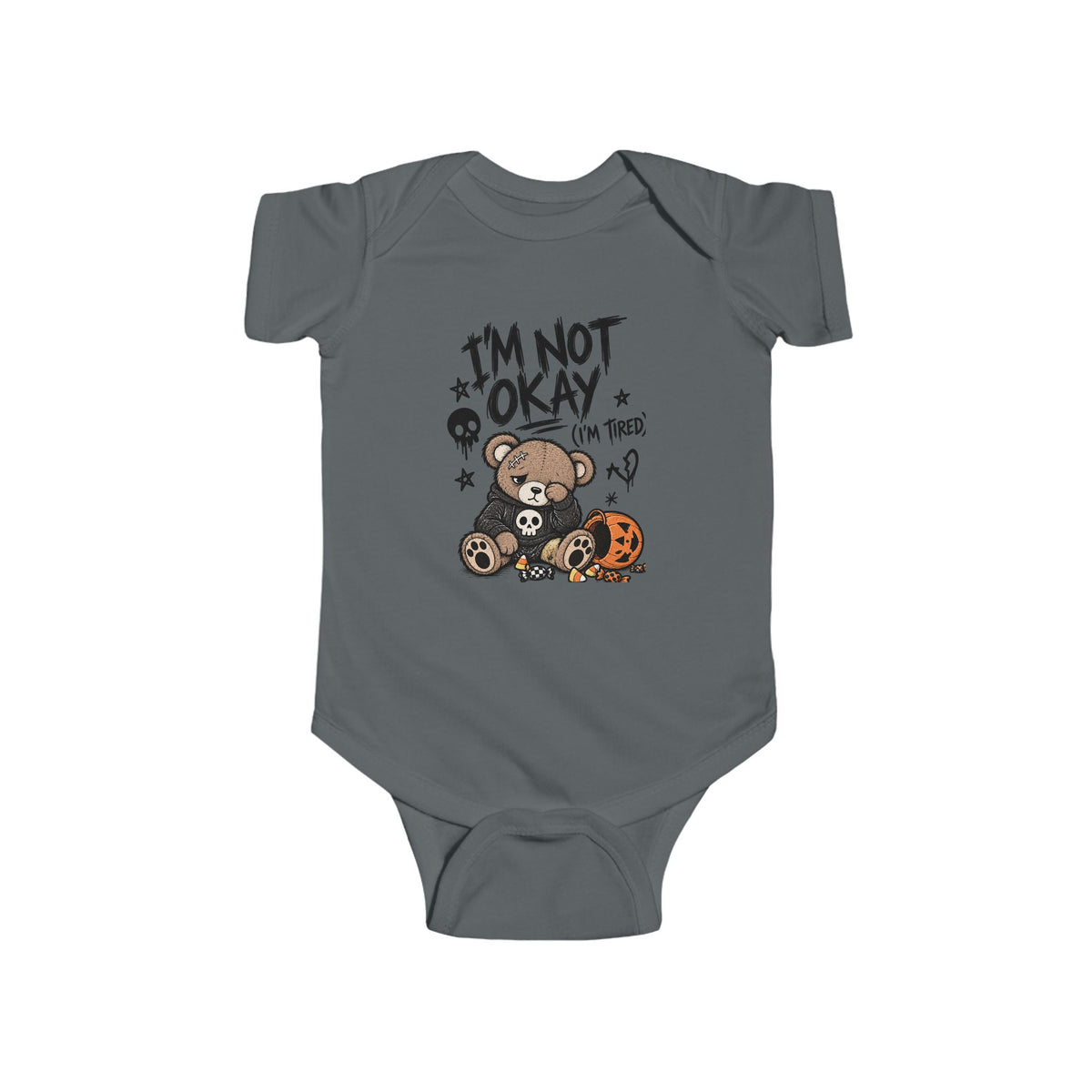 Im Not Okay Im Tired Baby Onesie, Emo Baby Bodysuit, Funny Halloween Baby Outfit, Pop Punk Baby Gift