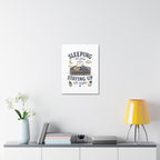 Sleeping All Day Staying Up All Night Nursery Canvas, Pop Punk Baby Nursery Decor, Millennial Nursery Wall Art, Stretched Canvas