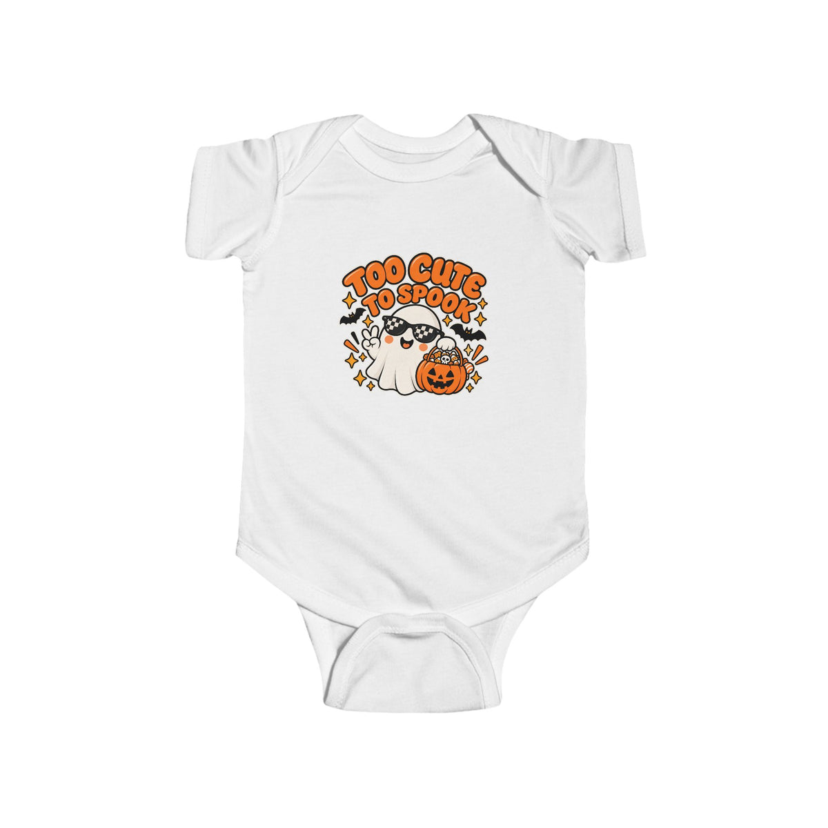 Too Cute to Spook Baby Bodysuit | Cute Ghost Halloween Infant Onesie