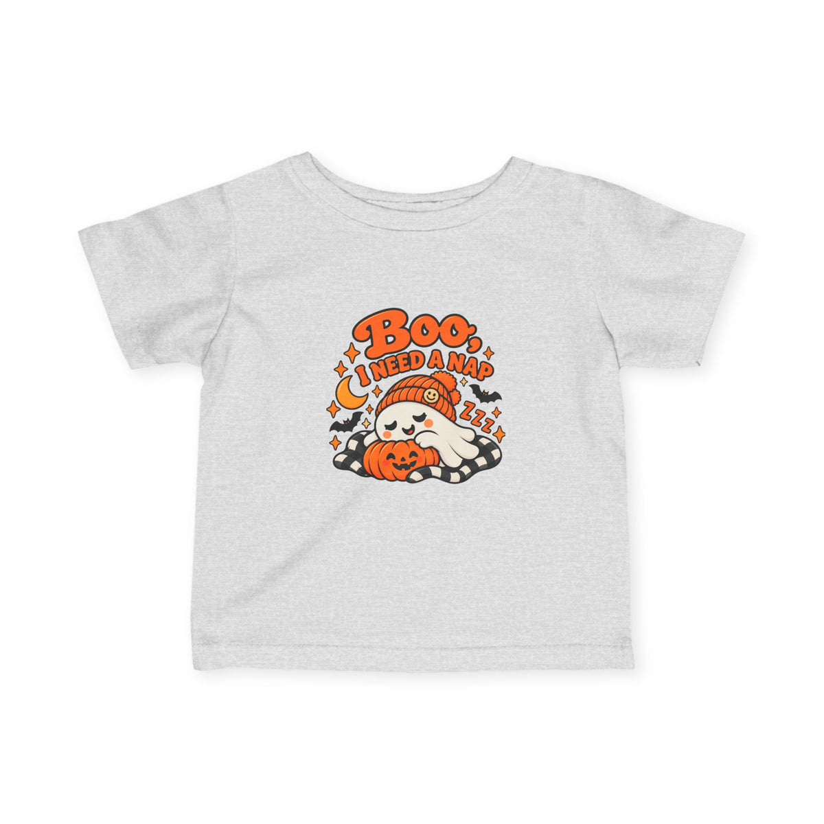 Boo I Need a Nap Infant Tee | Cute Ghost & Pumpkin Halloween Baby Shirt
