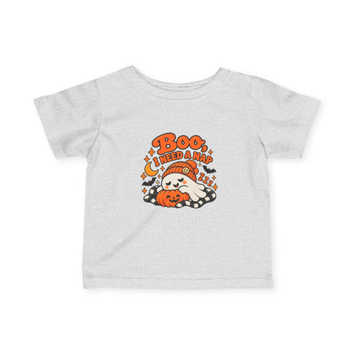 Boo I Need a Nap Infant Tee | Cute Ghost & Pumpkin Halloween Baby Shirt