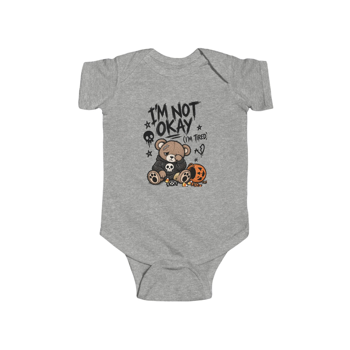 Im Not Okay Im Tired Baby Onesie, Emo Baby Bodysuit, Funny Halloween Baby Outfit, Pop Punk Baby Gift