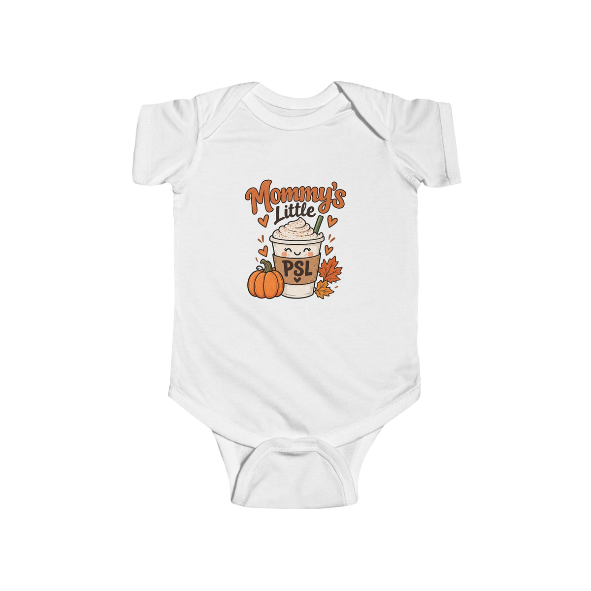 Mommys Little PSL Infant Bodysuit | Pumpkin Latte Baby Onesie, Fall Pumpkin Design