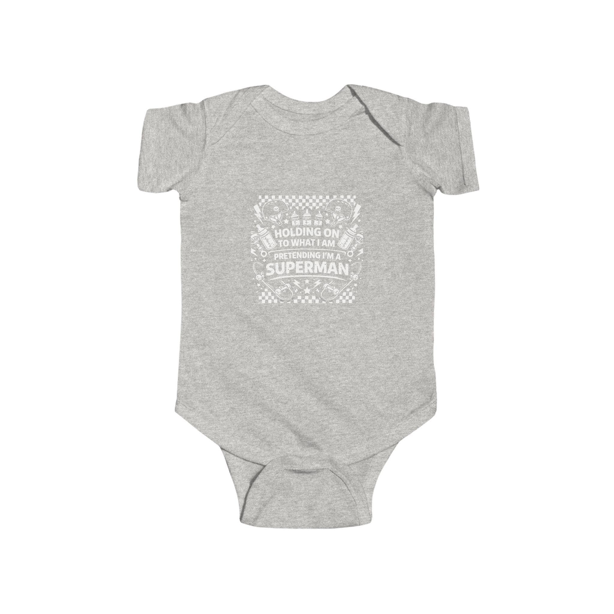 Pretending Im Superman Baby Onesie | Skater Inspired Skater Baby Gift for Millennial Parents