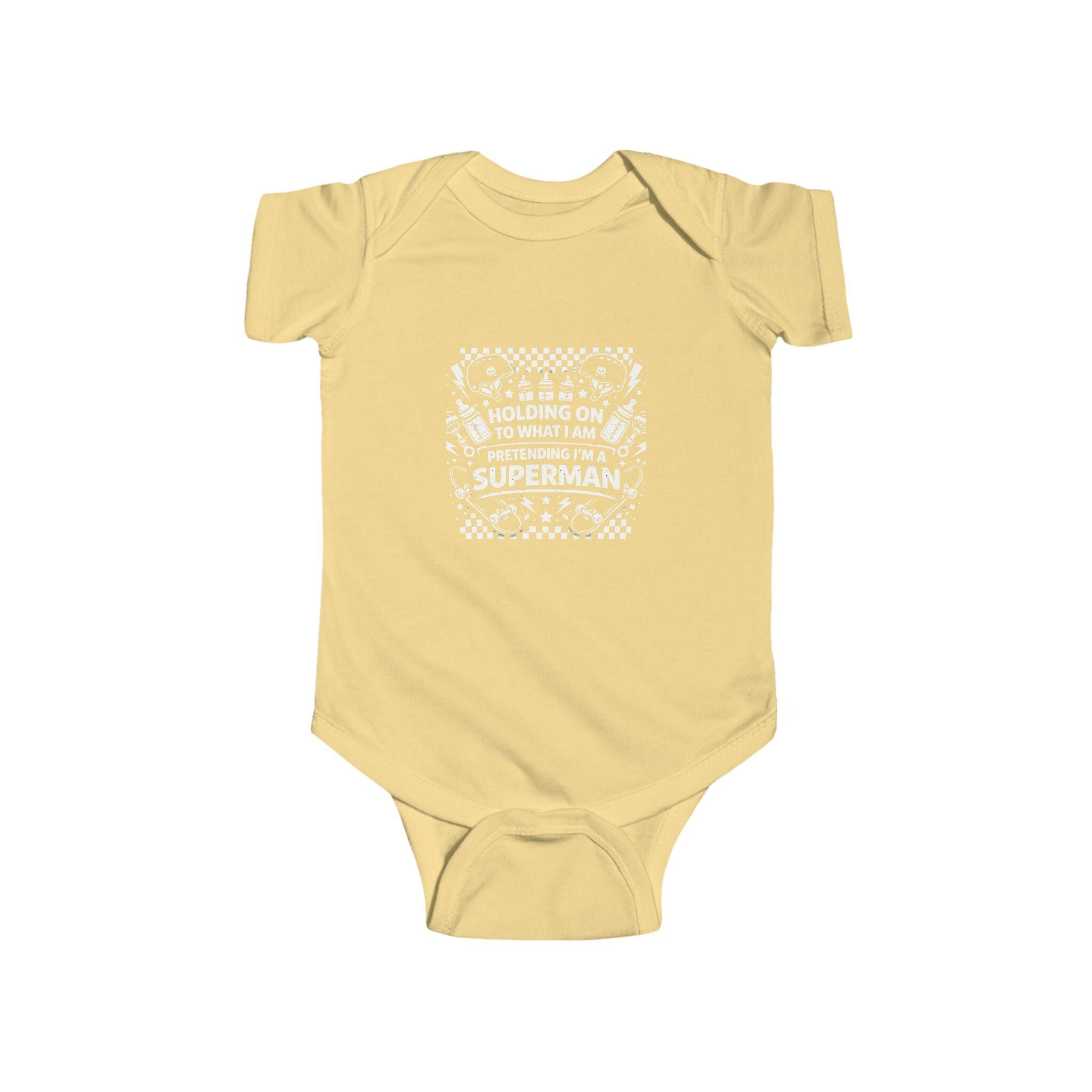 Pretending Im Superman Baby Onesie | Skater Inspired Skater Baby Gift for Millennial Parents