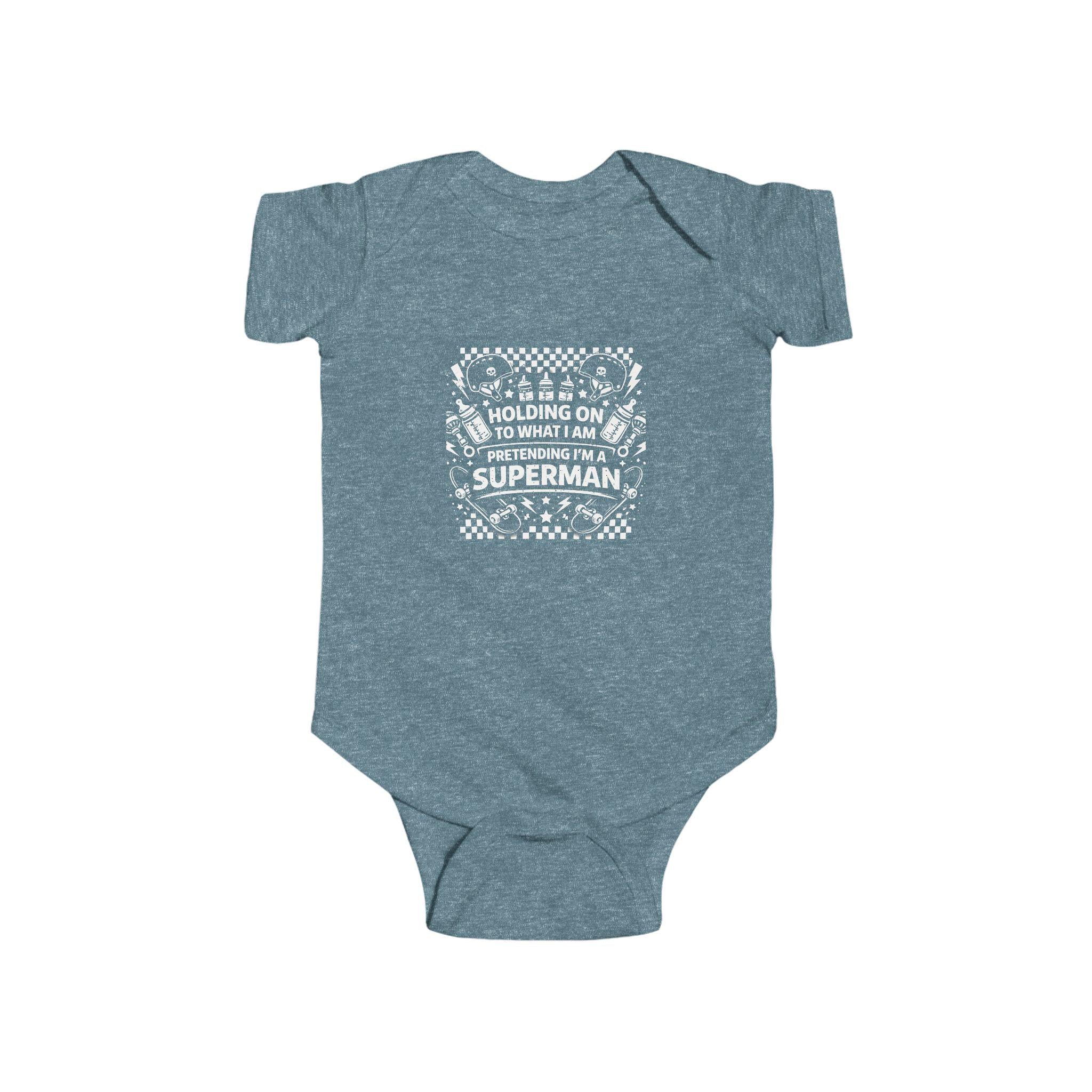 Pretending Im Superman Baby Onesie | Skater Inspired Skater Baby Gift for Millennial Parents