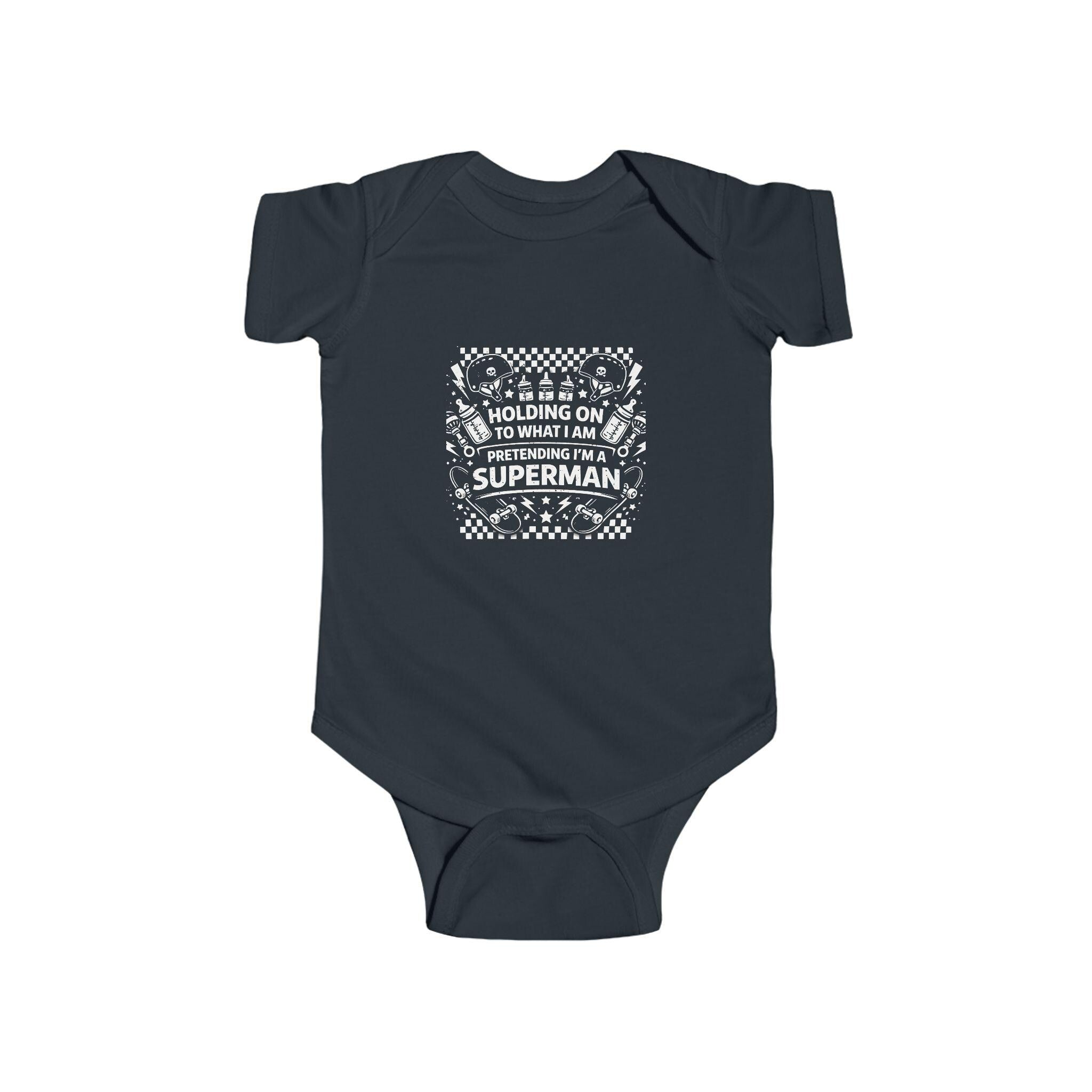 Pretending Im Superman Baby Onesie | Skater Inspired Skater Baby Gift for Millennial Parents