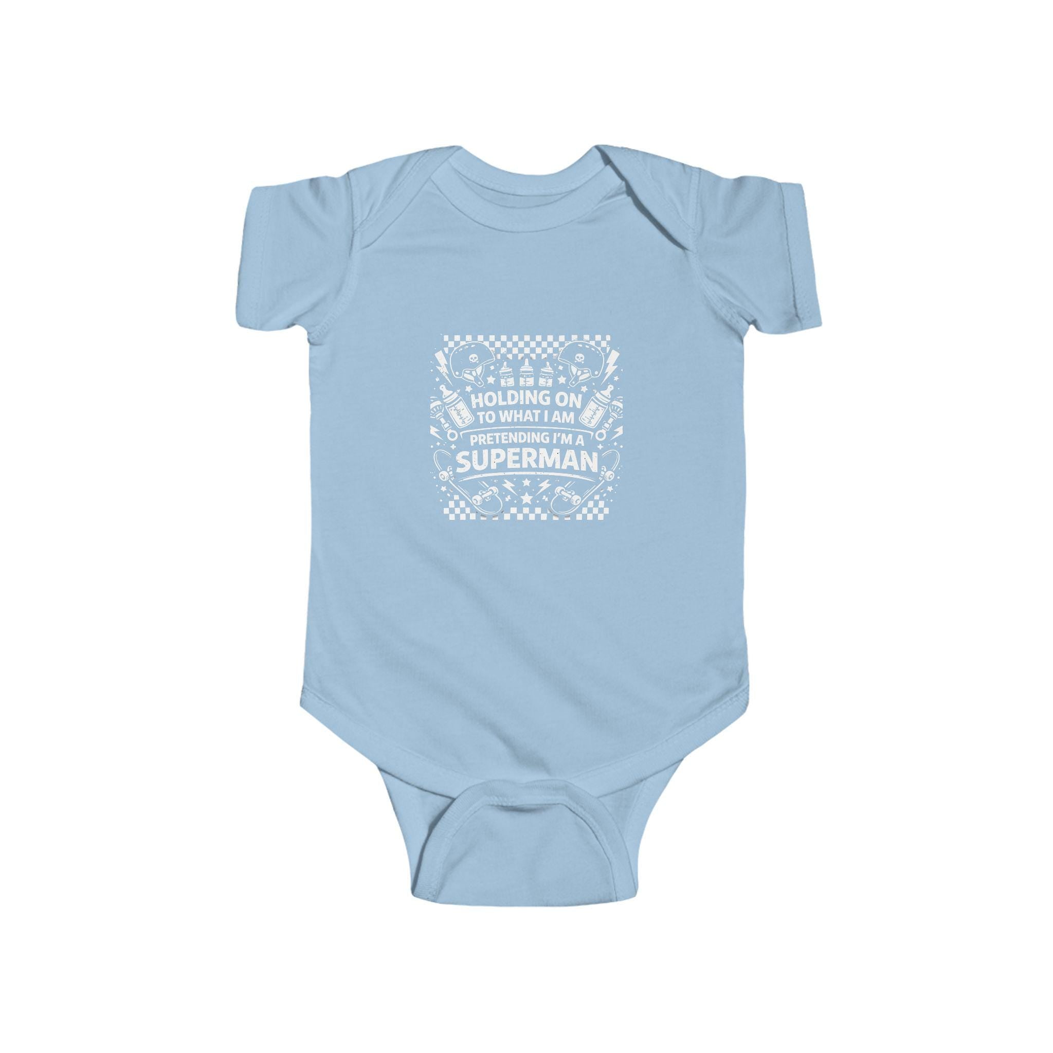 Pretending Im Superman Baby Onesie | Skater Inspired Skater Baby Gift for Millennial Parents
