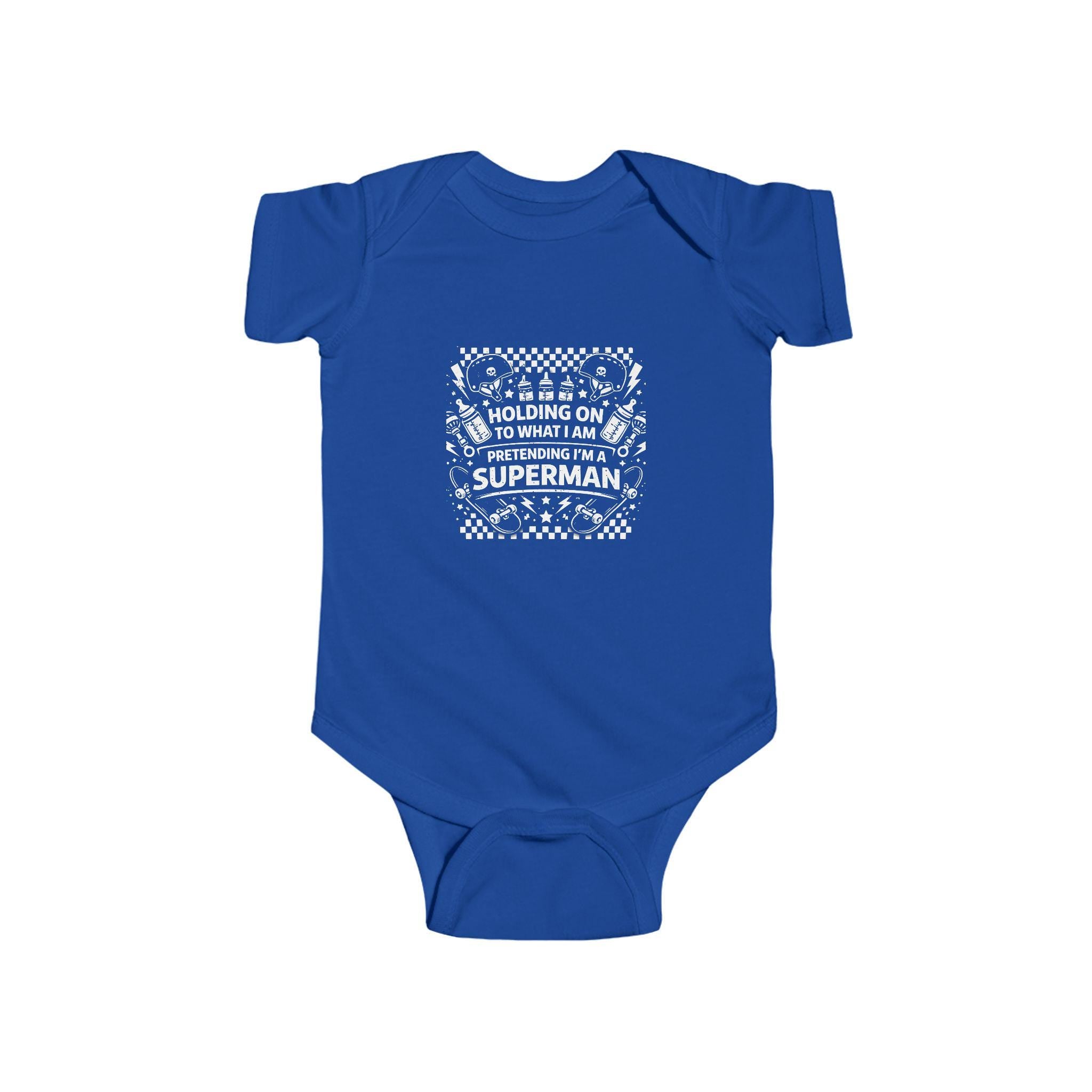 Pretending Im Superman Baby Onesie | Skater Inspired Skater Baby Gift for Millennial Parents