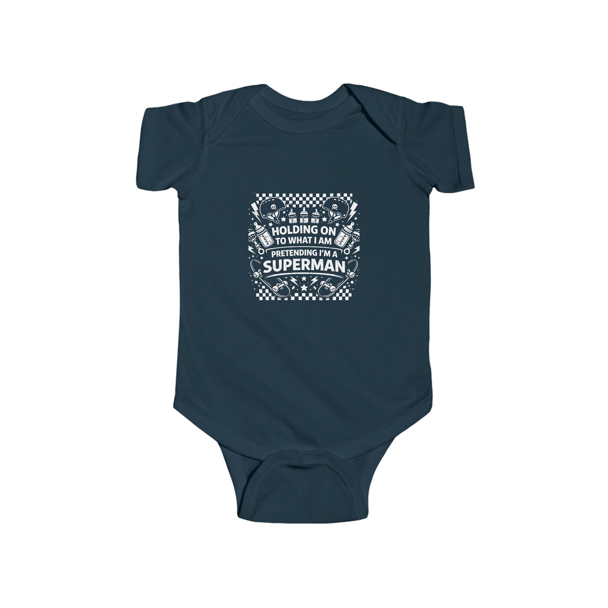 Pretending Im Superman Baby Onesie | Skater Inspired Skater Baby Gift for Millennial Parents