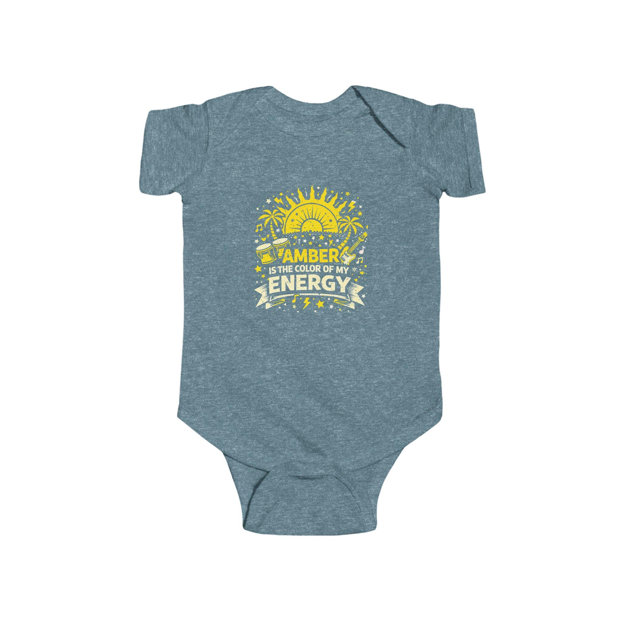 Amber Is the Color of My Energy Baby Onesie | 90s Reggae Ska Inspired
