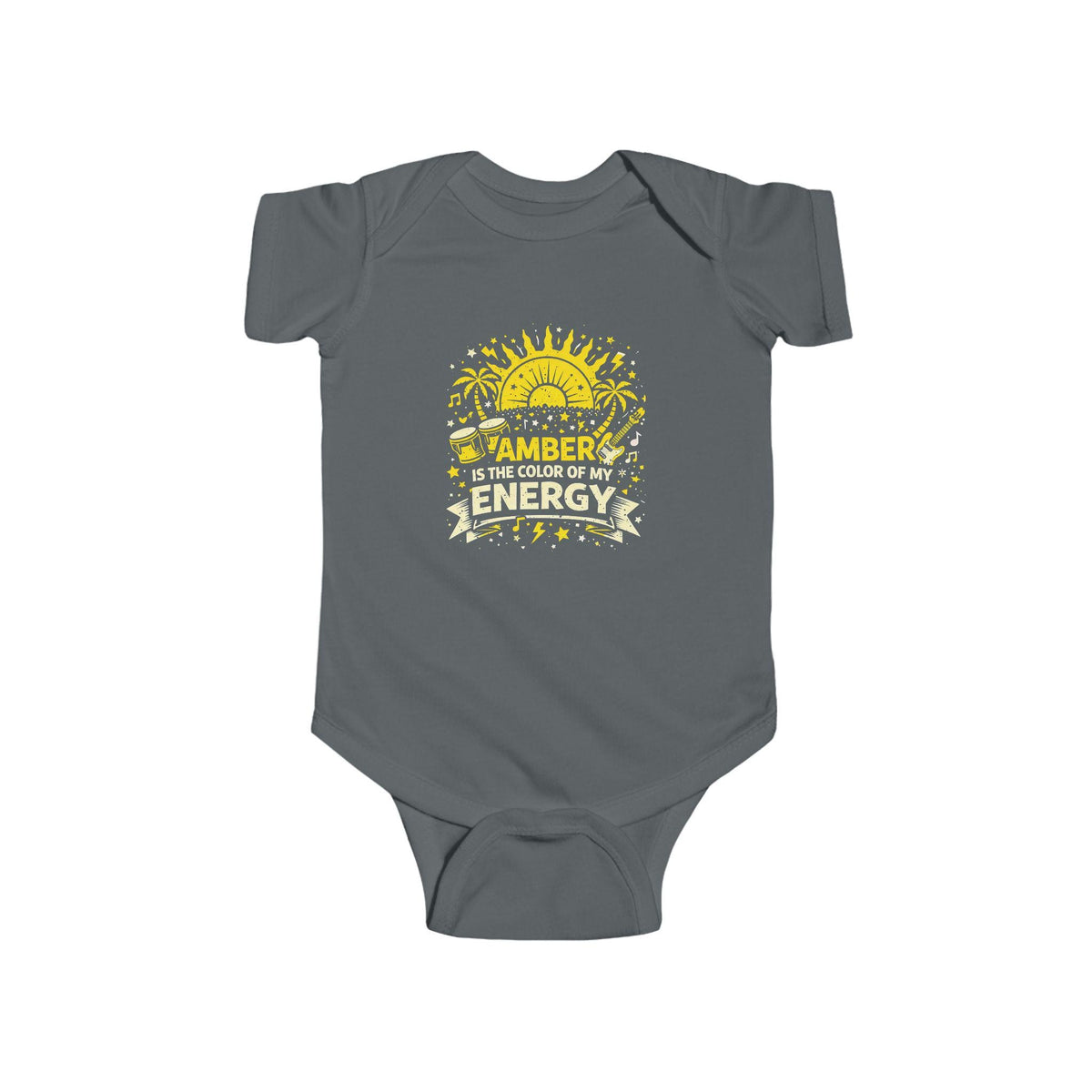 Amber Is the Color of My Energy Baby Onesie | 90s Reggae Ska Inspired