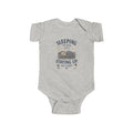 Sleeping All Day Staying Up All Night baby bodysuit | crib, moon, stars design