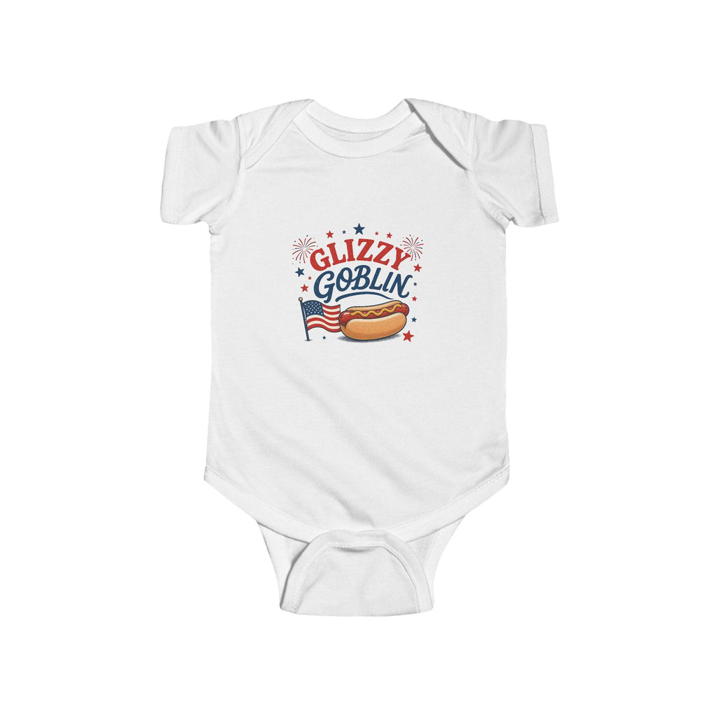 Glizzy Goblin Infant Bodysuit | Hot Dog Patriotic Baby Onesie