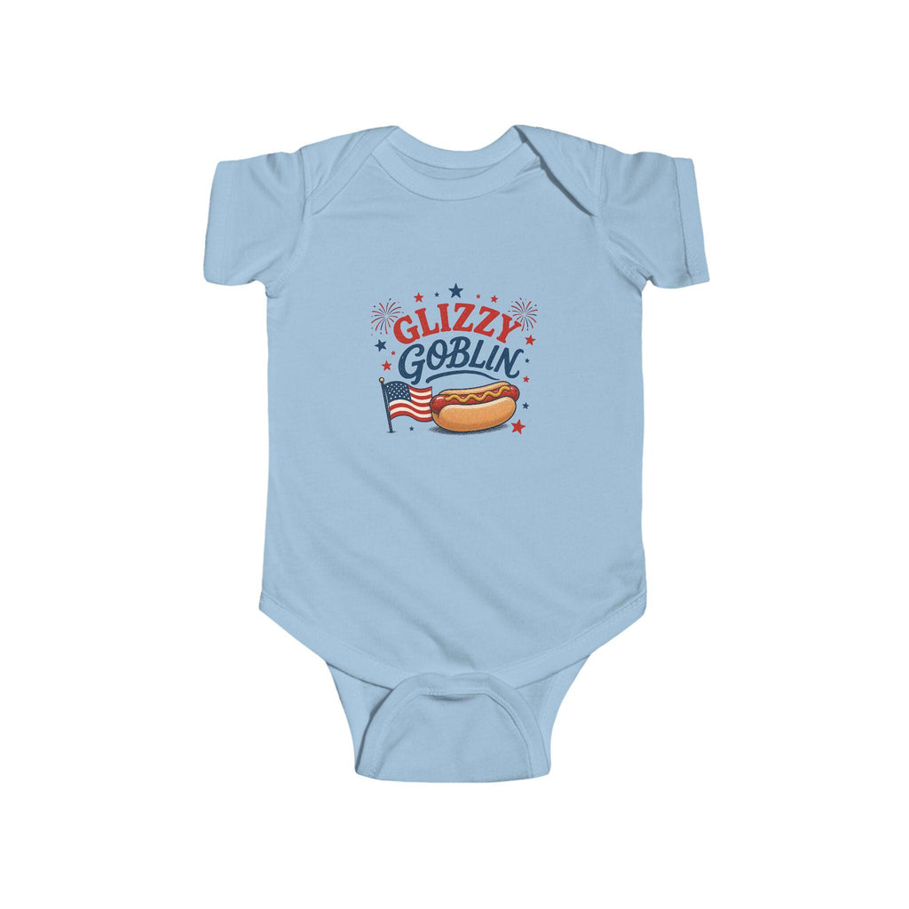 Glizzy Goblin Infant Bodysuit | Hot Dog Patriotic Baby Onesie