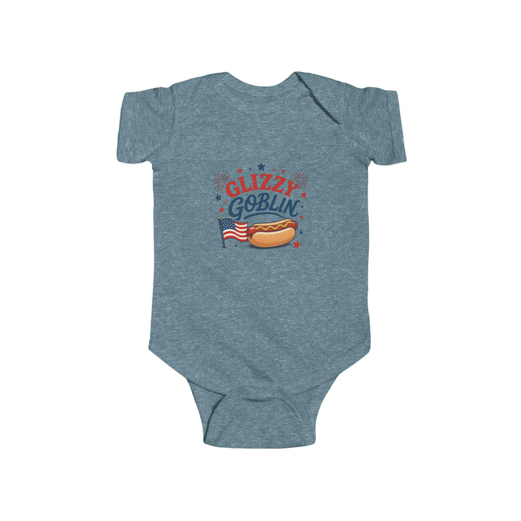 Glizzy Goblin Infant Bodysuit | Hot Dog Patriotic Baby Onesie