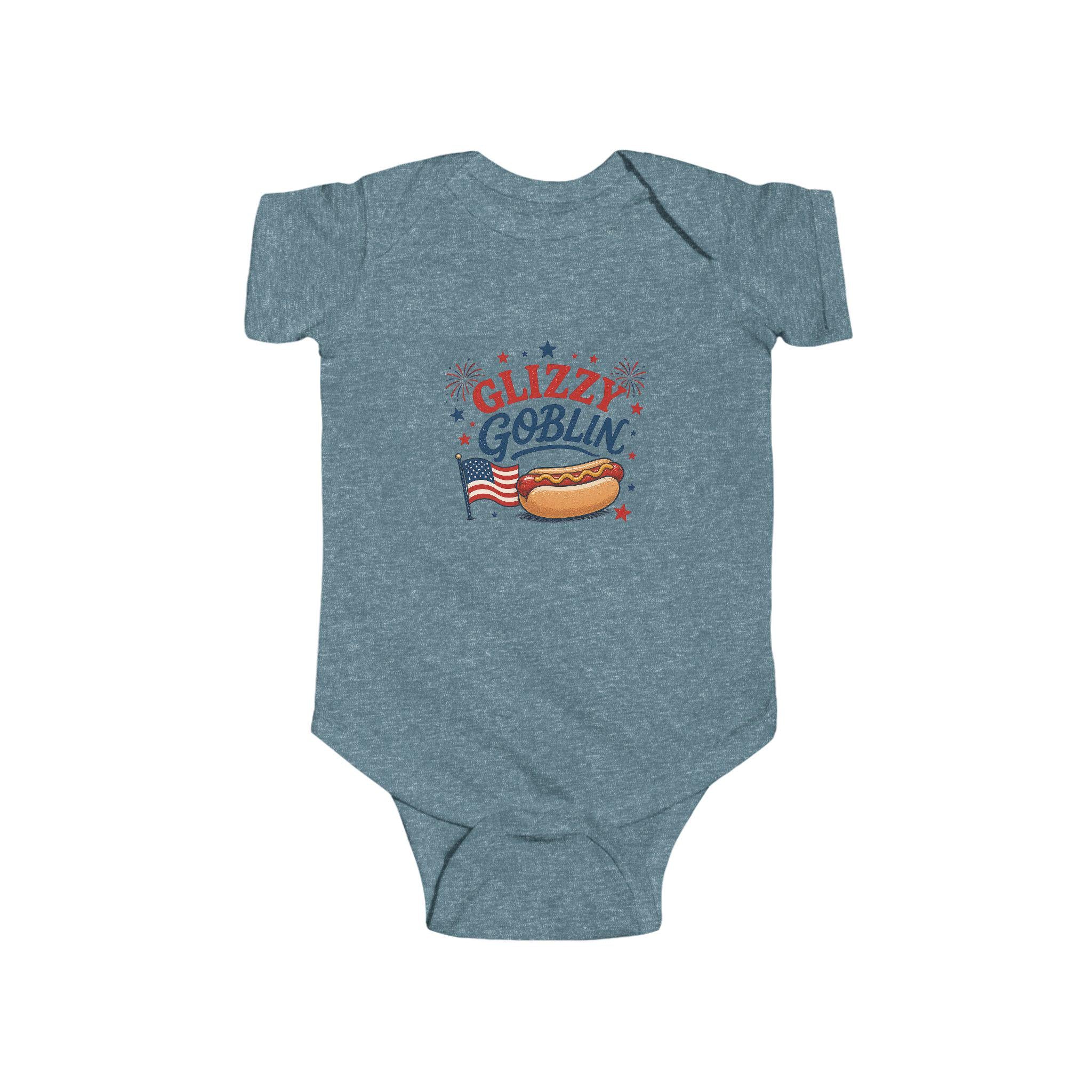 Glizzy Goblin Infant Bodysuit | Hot Dog Patriotic Baby Onesie