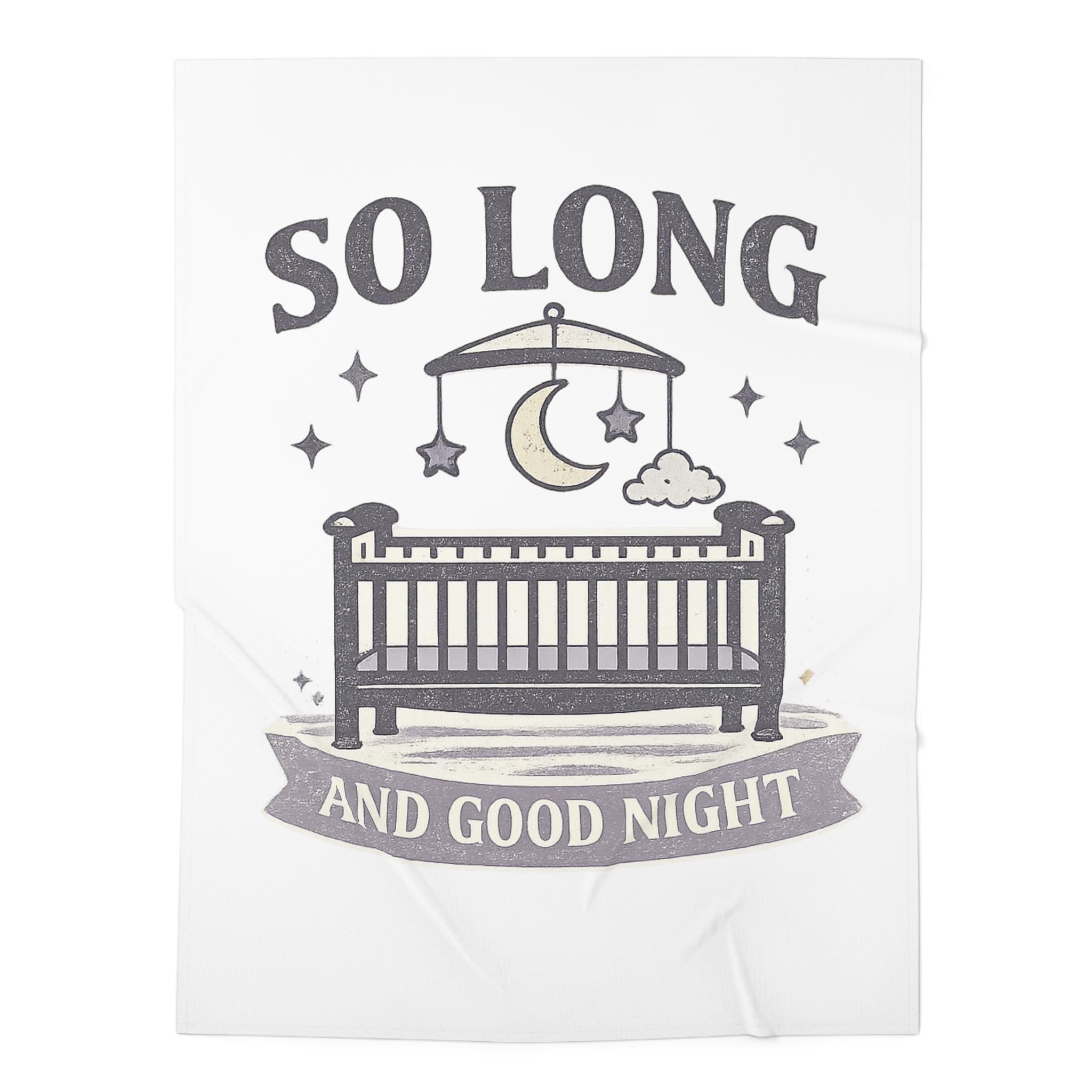 So Long and Good Night Baby Swaddle Blanket | Crib Mobile Moon Stars