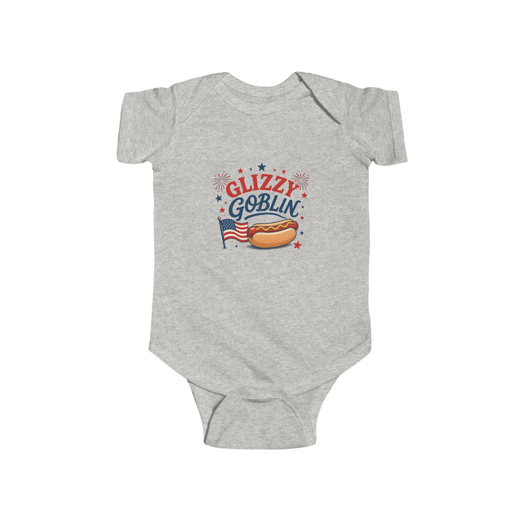 Glizzy Goblin Infant Bodysuit | Hot Dog Patriotic Baby Onesie