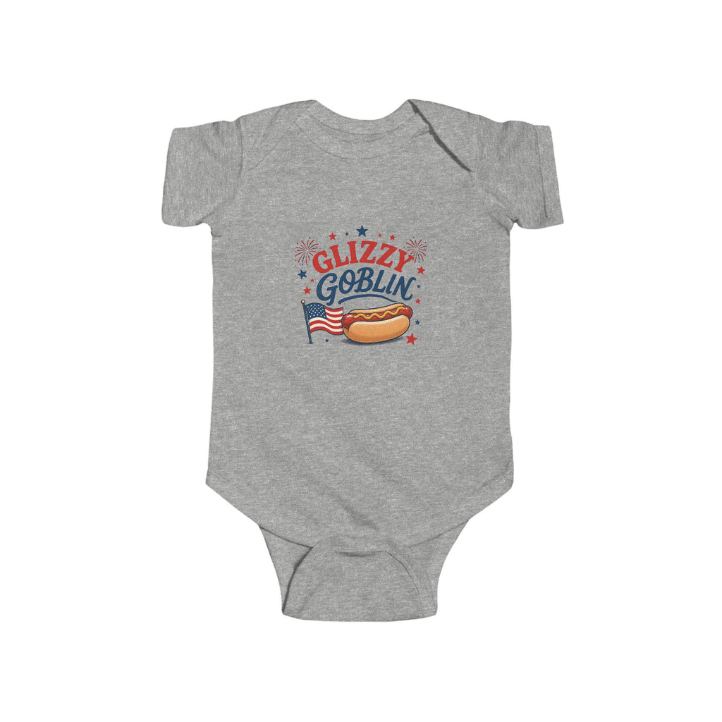 Glizzy Goblin Infant Bodysuit | Hot Dog Patriotic Baby Onesie